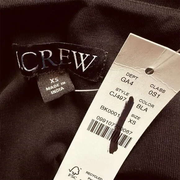 NWT J. Crew Women's XS Black Drop-Waist Mixy Dress Knee Length Sleeveless‎ - Picture 8 of 10